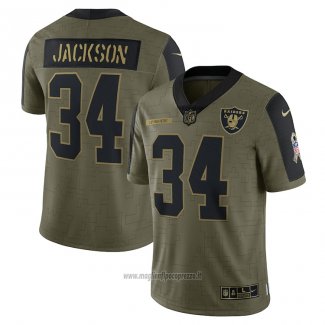 Maglia NFL Limited Las Vegas Raiders Bo Jackson 2021 Salute To Service Retired Verde