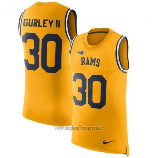 Maglia NFL Limited Los Angeles Rams Senza Maniche 30 Gurley Ii Giallo