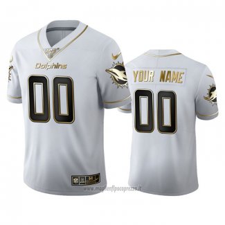 Maglia NFL Limited Miami Dolphins Personalizzate Golden Edition Bianco