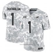 Maglia NFL Limited Miami Dolphins Tua Tagovailoa 2024 Salute To Service Grigio
