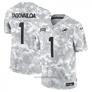 Maglia NFL Limited Miami Dolphins Tua Tagovailoa 2024 Salute To Service Grigio