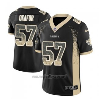Maglia NFL Limited New Orleans Saints Alex Okafor Saints Nero 2018 Rush Drift Fashion