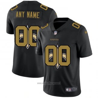 Maglia NFL Limited New Orleans Saints Personalizzate Logo Dual Overlap Nero
