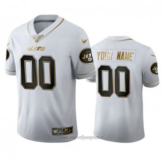 Maglia NFL Limited New York Jets Personalizzate Golden Edition Bianco