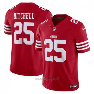 Maglia NFL Limited San Francisco 49ers Elijah Mitchell Vapor F.u.s.e. Rosso