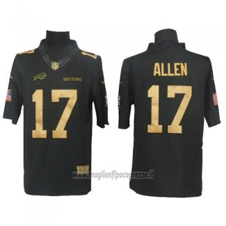 Maglia NFL Anthracite Buffalo Bills 17 Josh Allen Limited Gold Nero