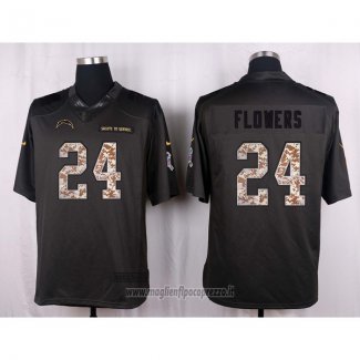 Maglia NFL Anthracite San Diego Chargers Flowers 2016 Salute To Service