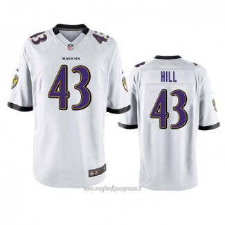 Maglia NFL Game Baltimore Ravens Justice Hill Bianco