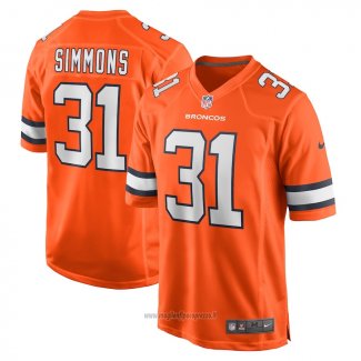 Maglia NFL Game Denver Broncos Justin Simmons Alternato Arancione