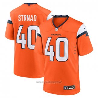 Maglia NFL Game Denver Broncos Justin Strnad Arancione Bianco