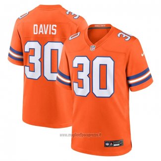 Maglia NFL Game Denver Broncos Terrell Davis Mile High Collection 1977 Throwback Retired Arancione