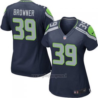 Maglia NFL Game Donna Seattle Seahawks Browner Blu Scuro