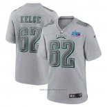 Maglia NFL Game Philadelphia Eagles Jason Kelce Super Bowl Lvii Patch Atmosphere Fashion Grigio