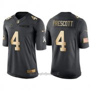 Maglia NFL Gold Anthracite Dallas Cowboys Prescott Salute To Service 2016 Nero