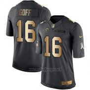 Maglia NFL Gold Anthracite Los Angeles Rams Goff Salute To Service 2016 Nero
