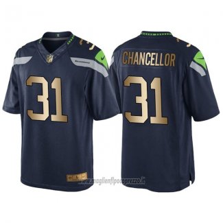 Maglia NFL Gold Game Seattle Seahawks Chancellor Profundo Blu