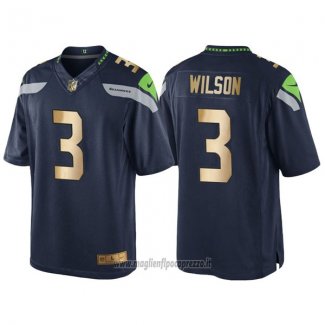 Maglia NFL Gold Game Seattle Seahawks Wilson Profundo Blu