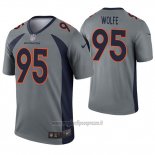 Maglia NFL Legend Denver Broncos 95 Derek Wolfe Inverted Grigio