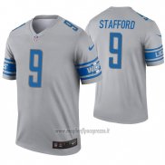 Maglia NFL Legend Detroit Lions 9 Matthew Stafford Inverted Grigio