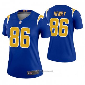 Maglia NFL Legend Donna Los Angeles Chargers 86 Hunter Henry 2nd Alternato Blu