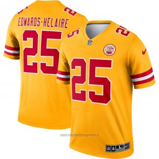 Maglia NFL Legend Kansas City Chiefs Clyde Edwards-helaire Inverted Giallo