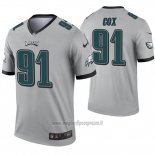 Maglia NFL Legend Philadelphia Eagles 91 Fletcher Cox Inverted Grigio