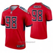 Maglia NFL Legend Tennessee Titans 98 Jeffery Simmons Inverted Rosso