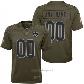 Maglia NFL Limited Bambino Las Vegas Raiders Personalizzate Salute To Service Verde