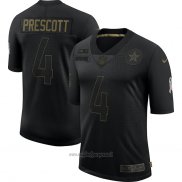 Maglia NFL Limited Dallas Cowboys Prescott 2020 Salute To Service Nero