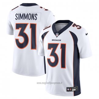 Maglia NFL Limited Denver Broncos Justin Simmons Vapor Untouchable Bianco