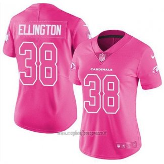 Maglia NFL Limited Donna Arizona Cardinals 38 Andre Ellington Rosa Stitched Rush Fashion