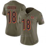 Maglia NFL Limited Donna Cincinnati Bengals 18 A.j. Verde Verde Stitched 2017 Salute To Service