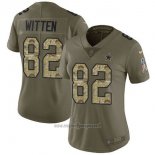 Maglia NFL Limited Donna Dallas Cowboys 82 Jason Witten Verde Stitched 2017 Salute To Service