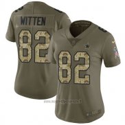 Maglia NFL Limited Donna Dallas Cowboys 82 Jason Witten Verde Stitched 2017 Salute To Service