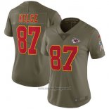 Maglia NFL Limited Donna Kansas City Chiefs 87 Kelce 2017 Salute To Service Verde