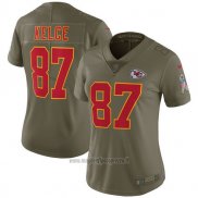 Maglia NFL Limited Donna Kansas City Chiefs 87 Kelce 2017 Salute To Service Verde