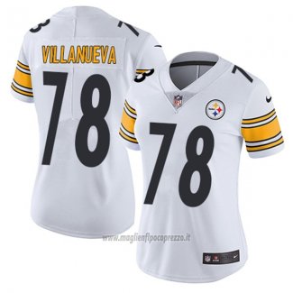 Maglia NFL Limited Donna Pittsburgh Steelers 78 Villanueva Bianco