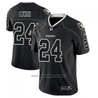 Maglia NFL Limited Las Vegas Raiders Marshawn Lynch Nero Color Rush 2018 Lights Out