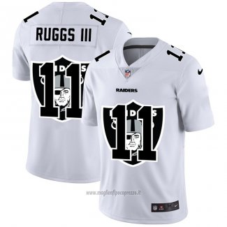 Maglia NFL Limited Las Vegas Raiders Ruggs Iii Logo Dual Overlap Bianco
