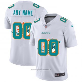 Maglia NFL Limited Miami Dolphins Personalizzate Logo Dual Overlap Bianco