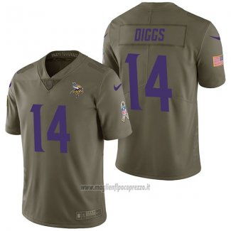 Maglia NFL Limited Minnesota Vikings 14 Stefon Diggs 2017 Salute To Service Verde