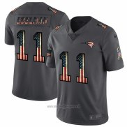 Maglia NFL Limited New England Patriots Edelman Retro Flag Nero
