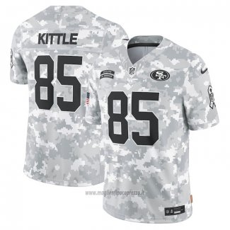 Maglia NFL Limited San Francisco 49ers George Kittle 2024 Salute To Service Grigio