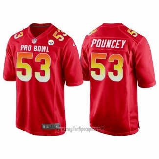 Maglia NFL Pro Bowl Pittsburgh Steelers 53 Maurkice Pouncey AFC 2018 Rosso