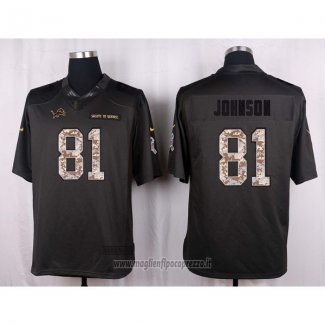 Maglia NFL Anthracite Detroit Lions Johnson 2016 Salute To Service
