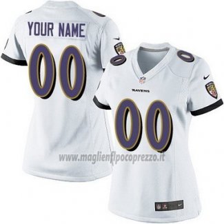 Maglia NFL Donna Baltimore Ravens Personalizzate Bianco