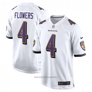Maglia NFL Game Baltimore Ravens Zay Flowers Bianco