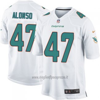 Maglia NFL Game Bambino Miami Dolphins Alonso Bianco
