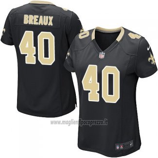 Maglia NFL Game Donna New Orleans Saints Breaux Nero