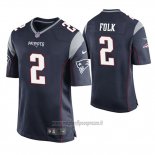 Maglia NFL Game New England Patriots Nick Folk Blu